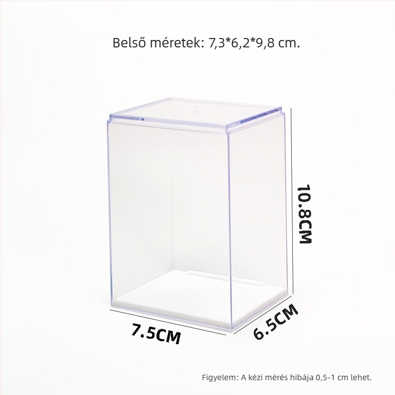 Figurák tároló doboza – halmozható, átlátszó kijelző, PS injekciós formázott műanyag, 300 ml kapacitás