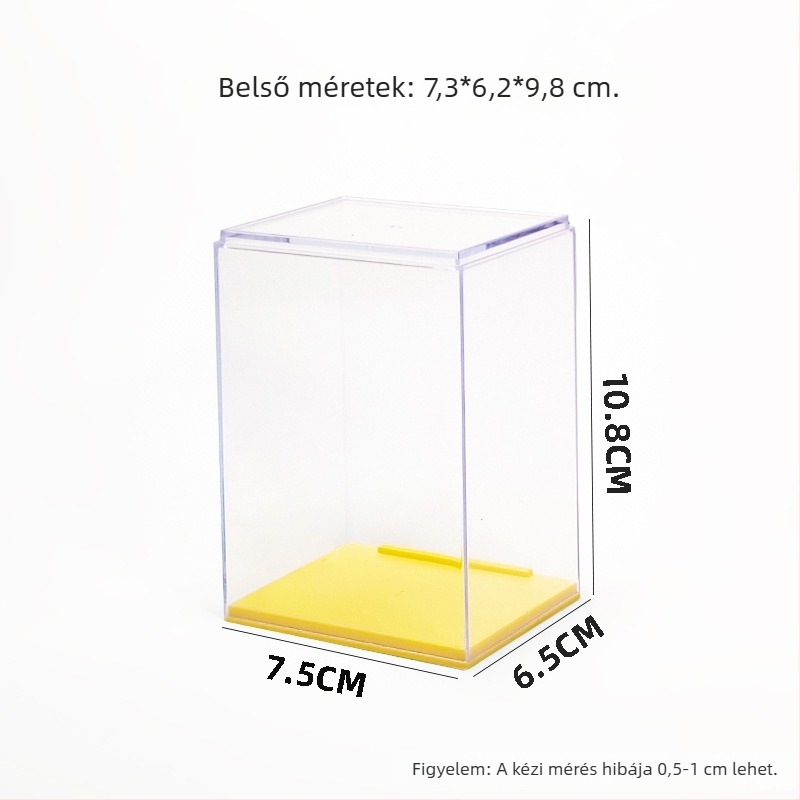 Figurák tároló doboza – halmozható, átlátszó kijelző, PS injekciós formázott műanyag, 300 ml kapacitás