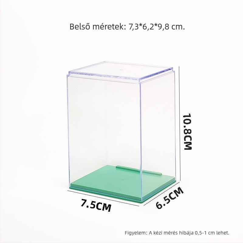 Figurák tároló doboza – halmozható, átlátszó kijelző, PS injekciós formázott műanyag, 300 ml kapacitás