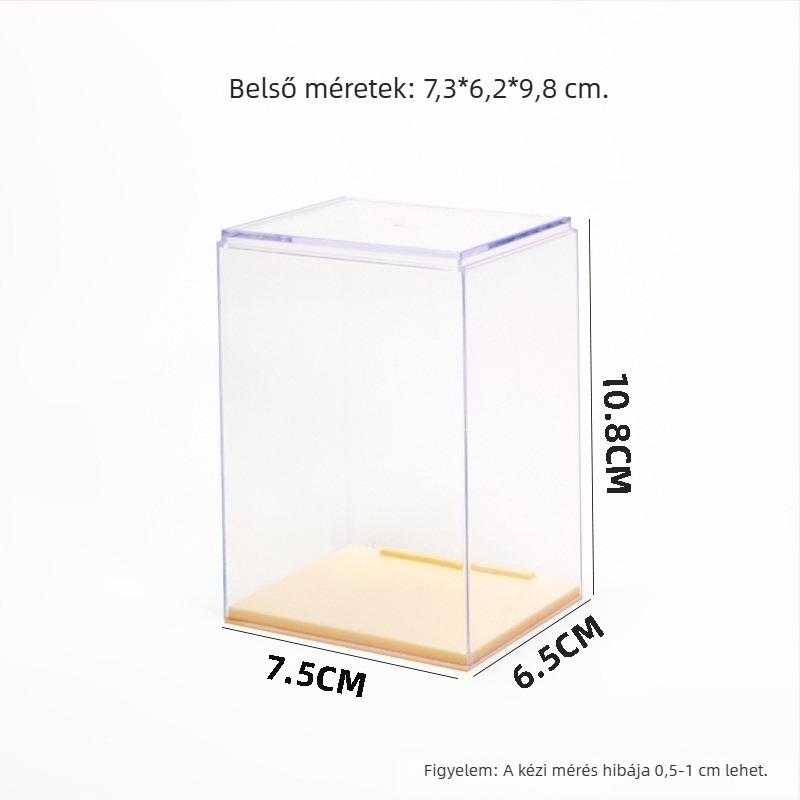 Figurák tároló doboza – halmozható, átlátszó kijelző, PS injekciós formázott műanyag, 300 ml kapacitás