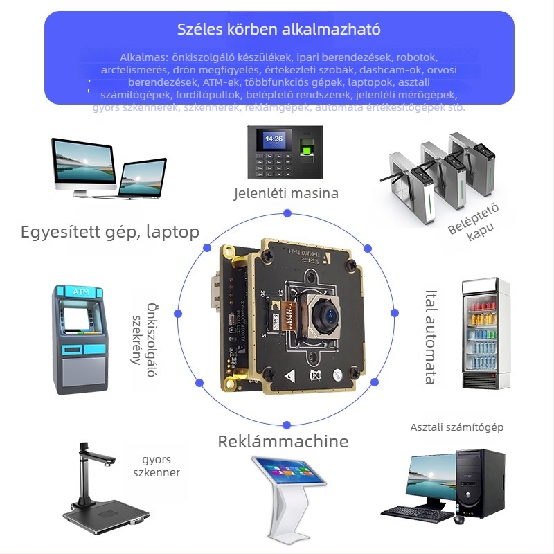 Ipari USB kamera modul, 48 MP szenzor, 8000×6000 felbontás, 30 FPS, USB 2.0, autofókusz