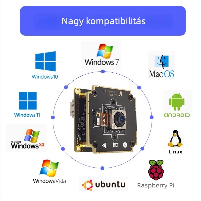 Ipari USB kamera modul, 48 MP szenzor, 8000×6000 felbontás, 30 FPS, USB 2.0, autofókusz