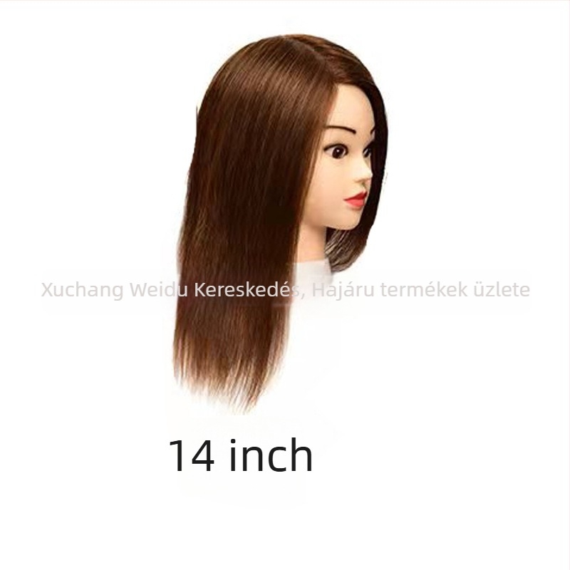 Kim Hee Valódi emberi hajból készült manökenfej oktatáshoz, Perm stílus, festhető, Modell 01