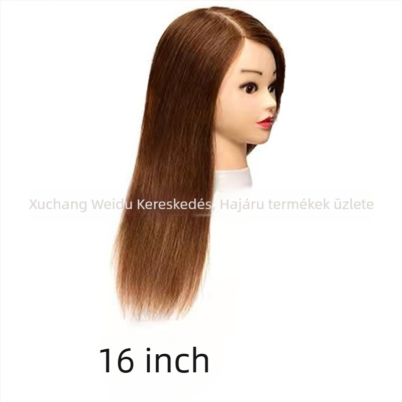 Kim Hee Valódi emberi hajból készült manökenfej oktatáshoz, Perm stílus, festhető, Modell 01