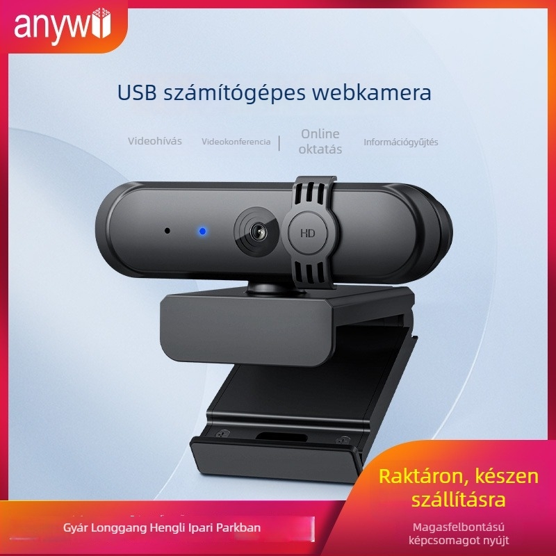 USB webkamera fix fókuszú, 2 MP szenzor, 1080p, 30fps, beépített mikrofon