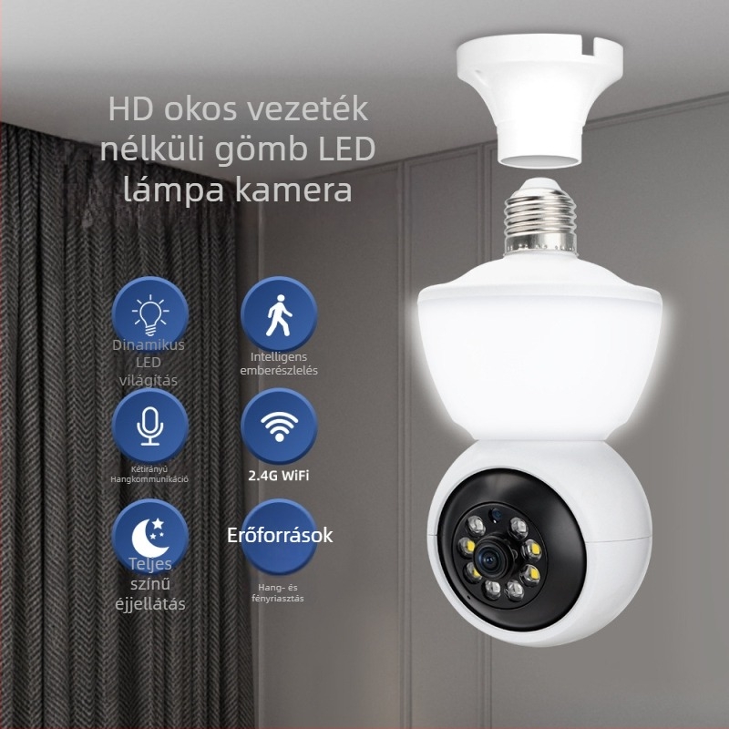 Vezeték nélküli kupola kamera, 2.0 MP felbontás, SNR > 48 dB, működési hőmérséklet -35–55 °C