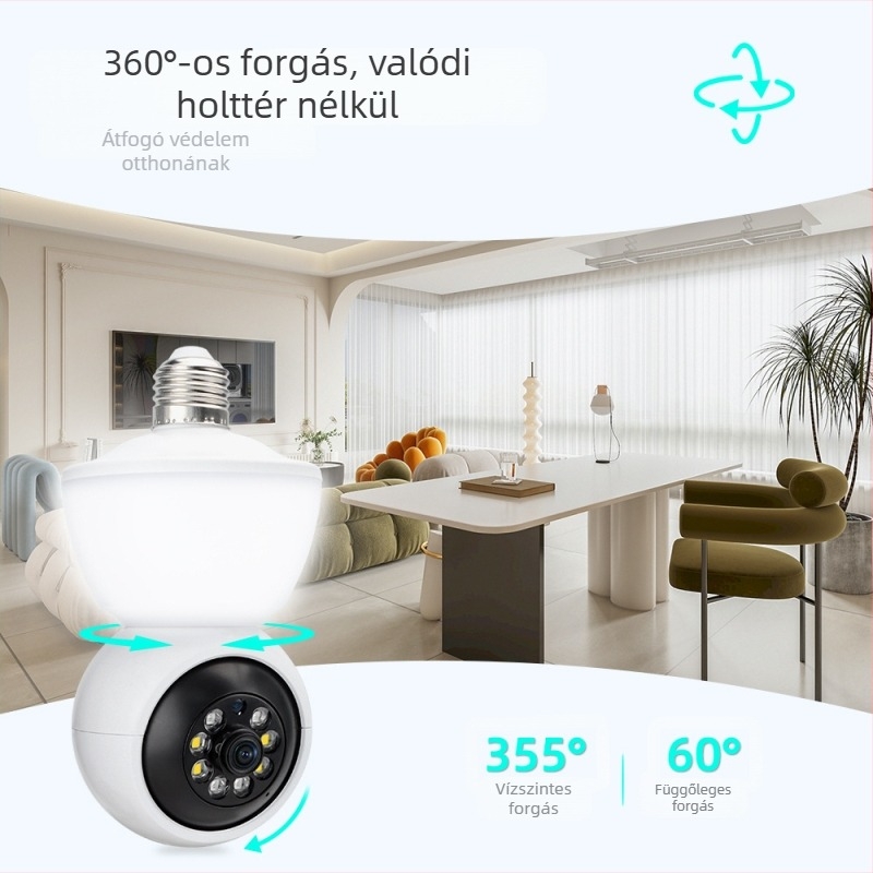 Vezeték nélküli kupola kamera, 2.0 MP felbontás, SNR > 48 dB, működési hőmérséklet -35–55 °C