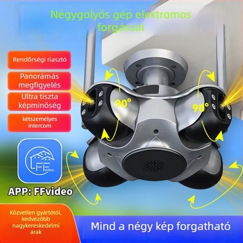 Okos kültéri megfigyelő kamera, 4MP, 4 mm-es lencse, éjszakai látás, vezeték nélküli Wi‑Fi, felhőalapú tárhely
