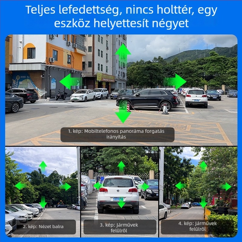 Okos kültéri megfigyelő kamera, 4MP, 4 mm-es lencse, éjszakai látás, vezeték nélküli Wi‑Fi, felhőalapú tárhely