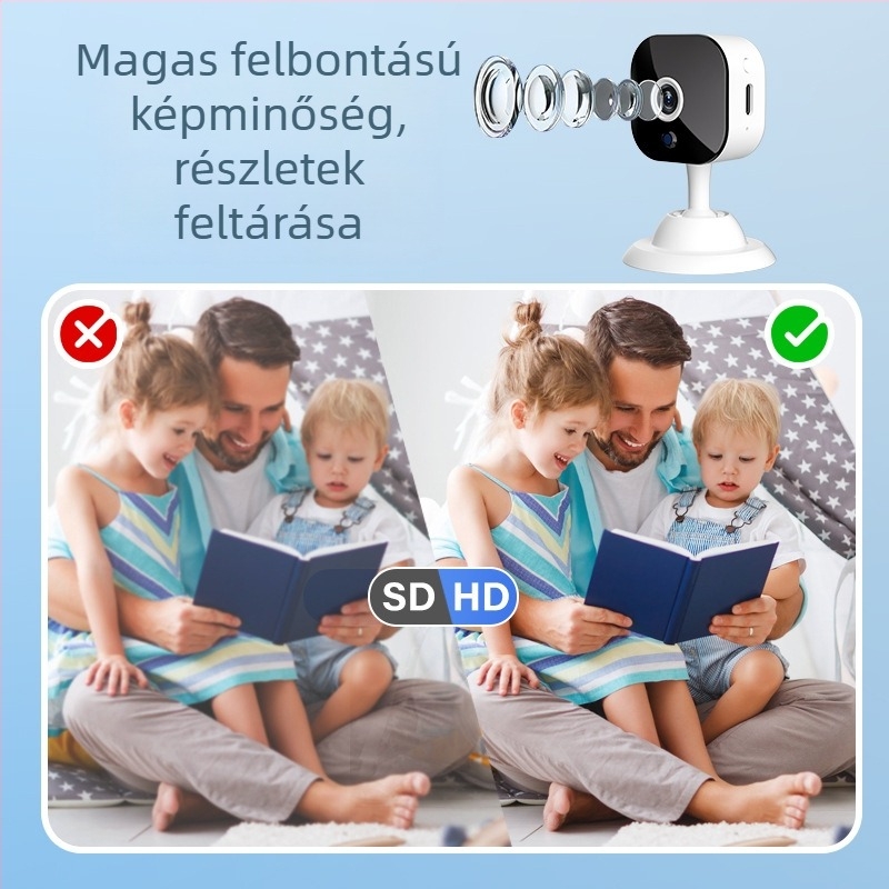 Mini vezeték nélküli WiFi megfigyelő kamera, K-5 modell, TF kártya tárhely, 1 MP alatt szenzor