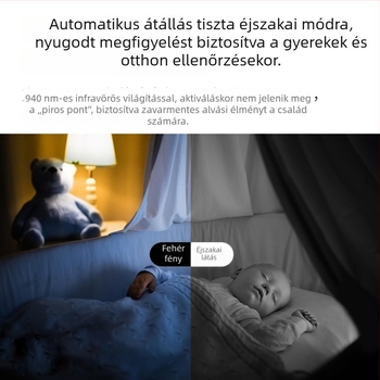 Vezeték nélküli beltéri kamera, 1080P HD, WiFi, 32GB beépített memória, riasztási értesítések, modell A4