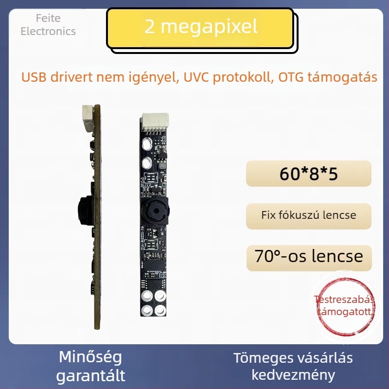 Notebookhoz USB kamera, 2MP, 1600x1200, 30FPS, USB 2.0, driver nélküli