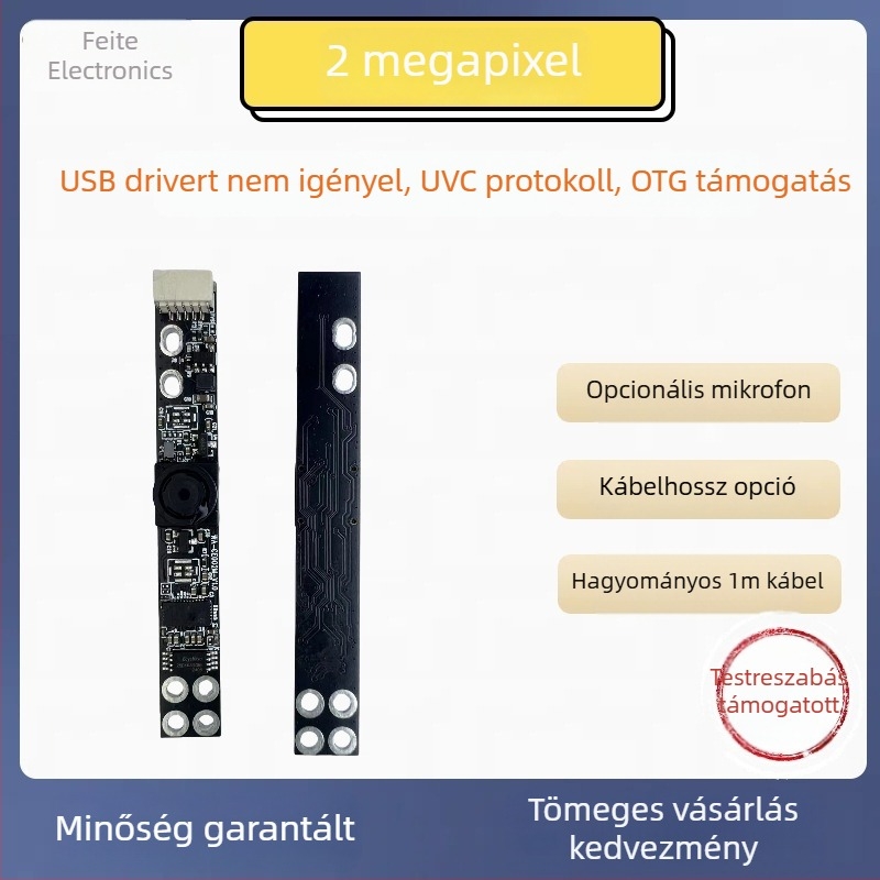 Notebookhoz USB kamera, 2MP, 1600x1200, 30FPS, USB 2.0, driver nélküli