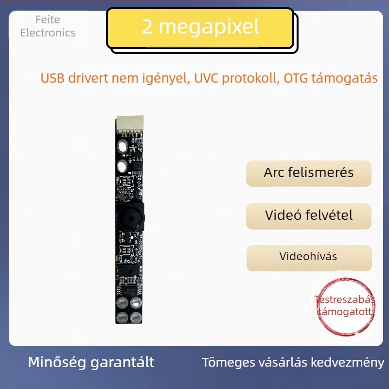Notebookhoz USB kamera, 2MP, 1600x1200, 30FPS, USB 2.0, driver nélküli