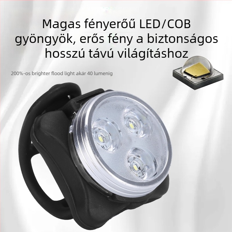 Hissuke COB kerékpár világítás készlet: USB-töltéses első lámpa és hátsó fény hegyi kerékpárokhoz, modell 030