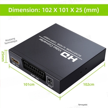 SCART–HDMI audio–video átalakító NK-8S, 1920×1080, 1,5 m kábel, Newkeng