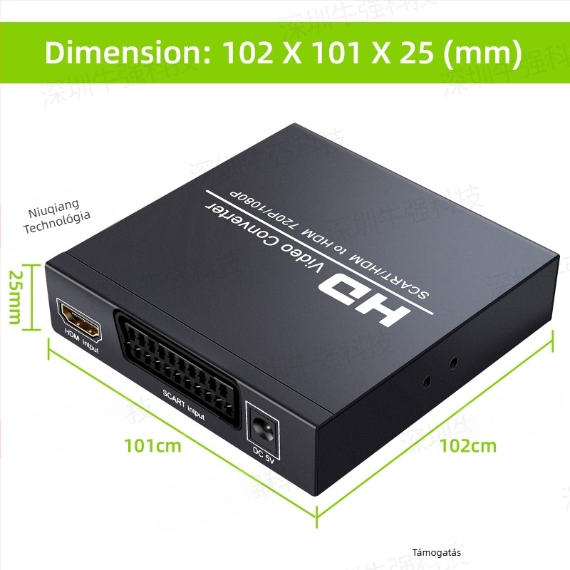 SCART–HDMI audio–video átalakító NK-8S, 1920×1080, 1,5 m kábel, Newkeng