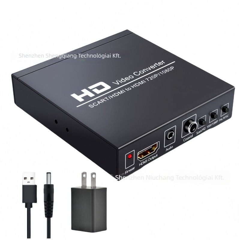 SCART–HDMI audio–video átalakító NK-8S, 1920×1080, 1,5 m kábel, Newkeng