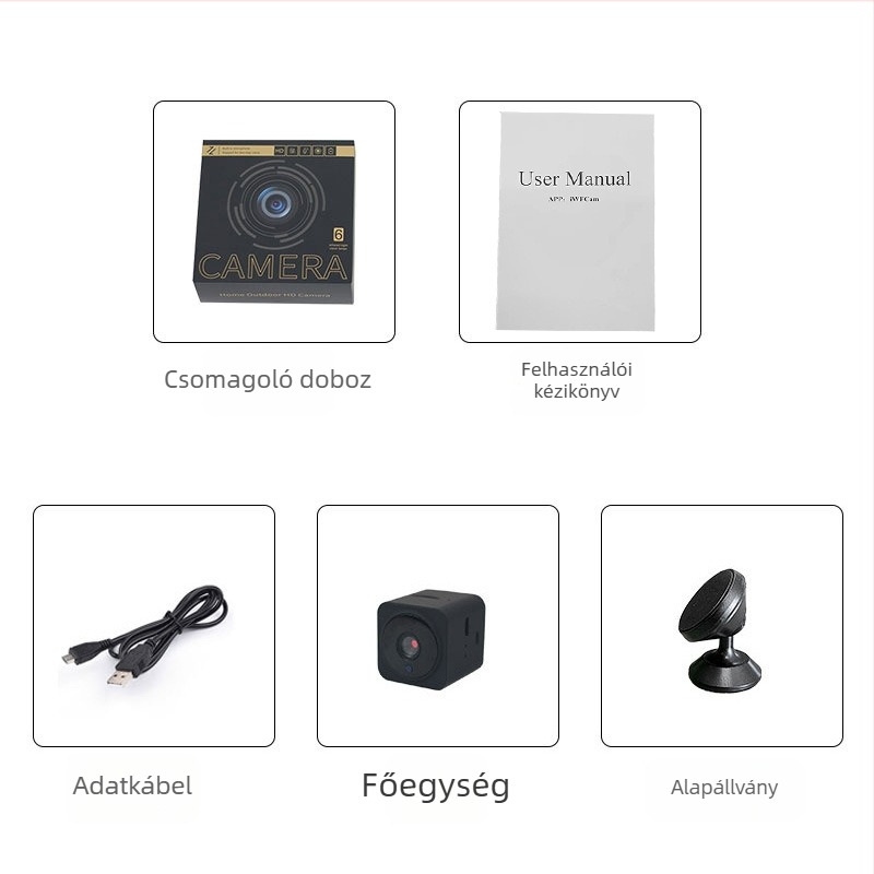 AS02 Vezeték nélküli Wi‑Fi kamera infravörös éjszakai látással és kétirányú interkommal, microSD tárhely