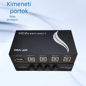 Maxtor USB Nyomtató Megosztó Eszköz, 1–4, Gazdaságos Kézi Kapcsoló, Windows 7 Kompatibilis, Modell MT 1A4B