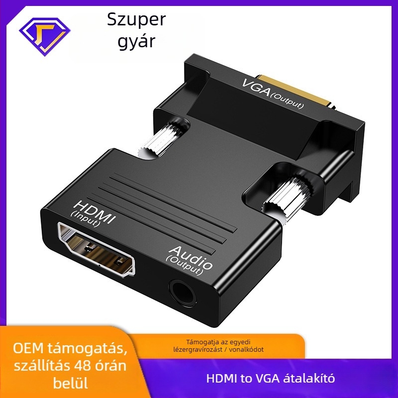 HDMI to VGA audió adapter – HW2213, Yinan, 3840x2160 felbontás, iOS-kompatibilis