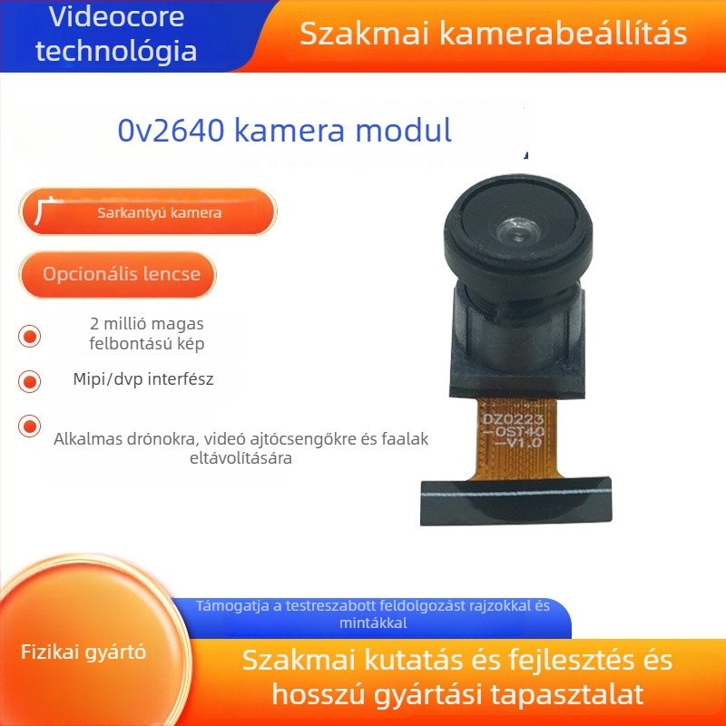 OV2640 széleslátószögű kamera modul, 2MP szenzor, 1280x720, 60fps, TYPE-C, manuális fókusz