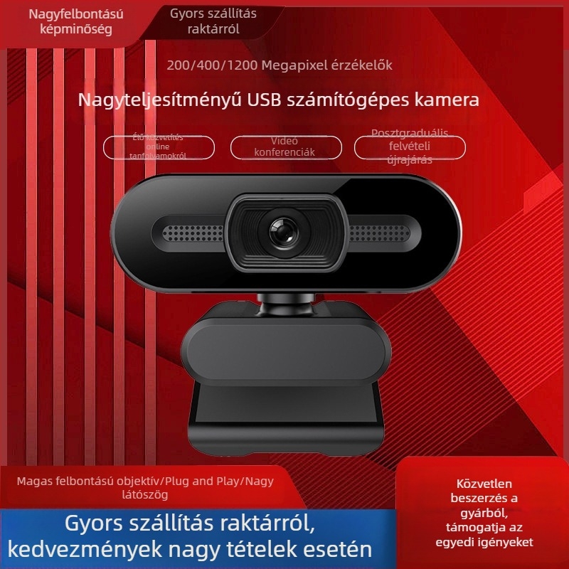USB webkamera Shadow glossy 2K, max. 4K felbontás (3840x2160), 4MP szenzor, USB 2.0, beépített mikrofon