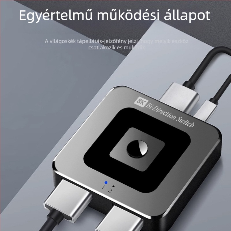 8K HDMI kapcsoló, 2 bemenet 1 kimenet, 60 Hz-es videókonverter, Xbox és PS4-kompatibilis