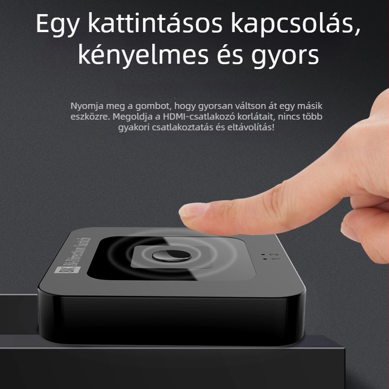 8K HDMI kapcsoló, 2 bemenet 1 kimenet, 60 Hz-es videókonverter, Xbox és PS4-kompatibilis