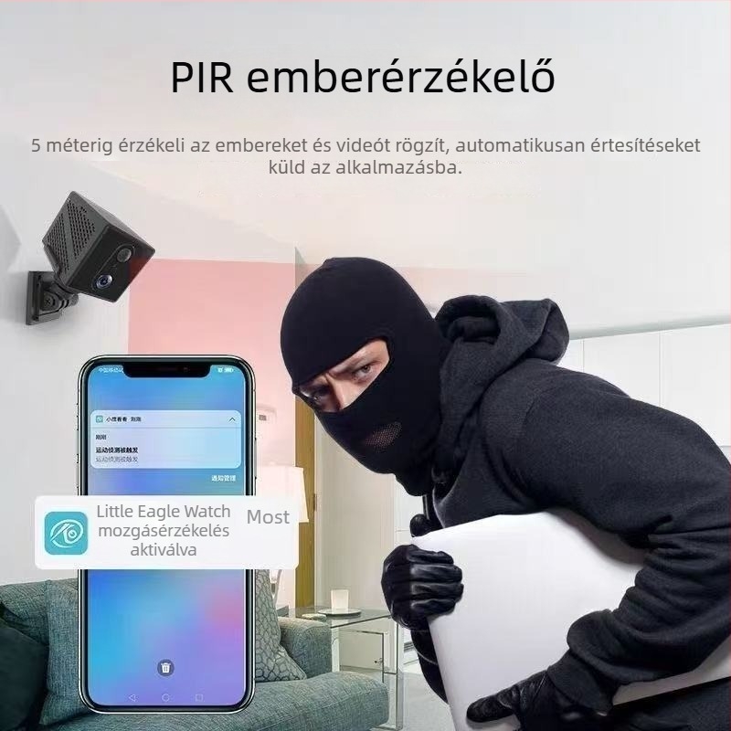 Okam Little Eagle 3MP otthoni távoli megfigyelő kamera akkumulátorral és 4G-vel