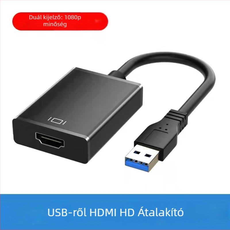 USB 3.0–HDMI adapter – 1080p, illesztőprogram nélkül, HDMI hang- és videó szinkron, projektorhoz