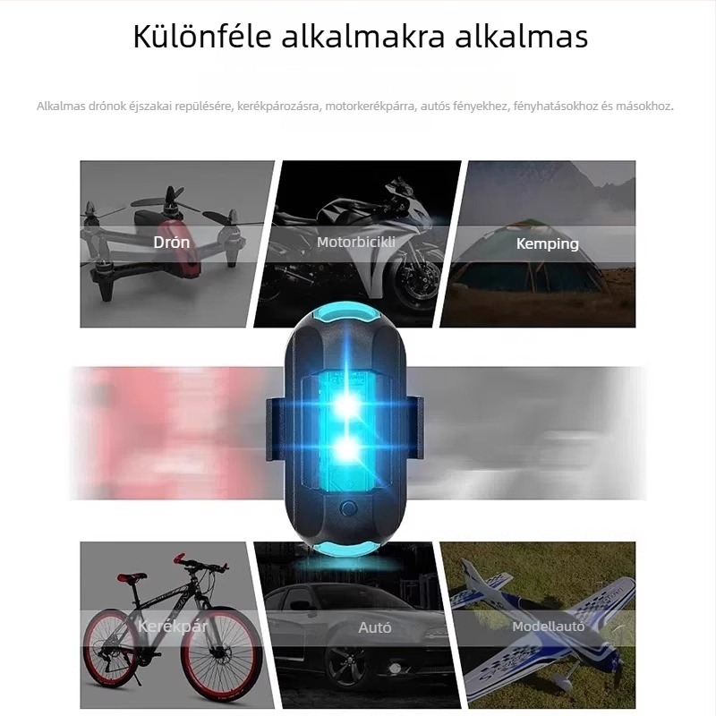 Motorkerékpár strobo lámpa univerzális kompatibilitással és pilótalámpával