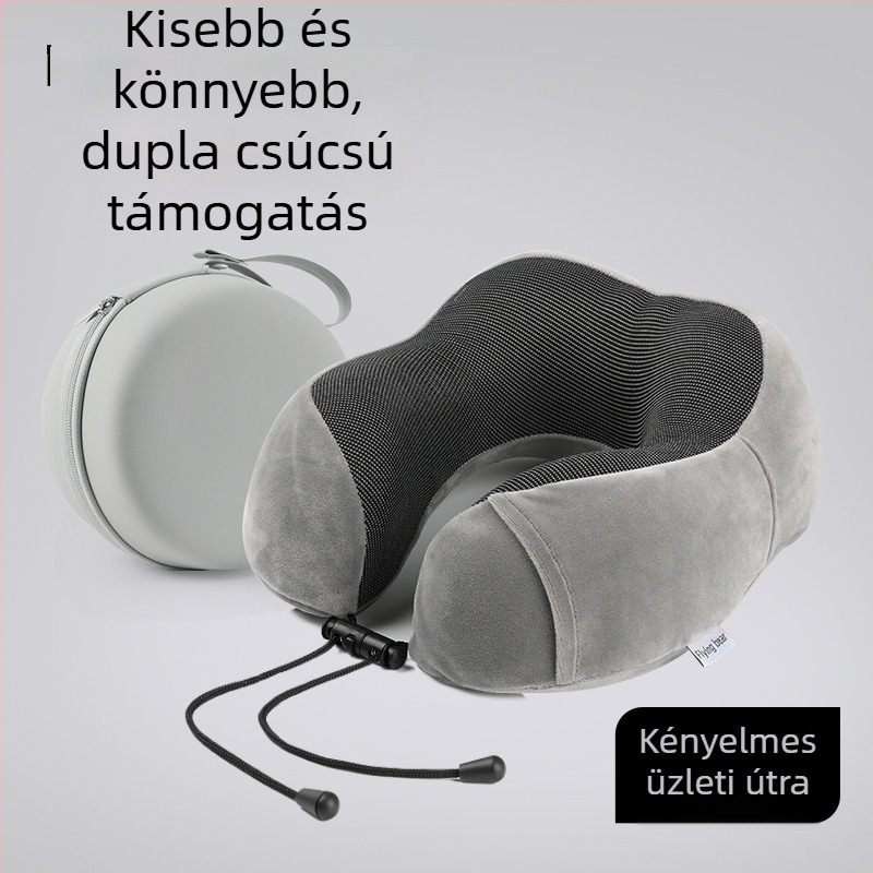 U-alakú nyakpárna memóriahab töltéssel, Crystal Fleece mag, univerzális illeszkedés, modern minimalist dizájn