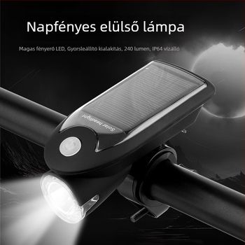 Bengguo kerékpár elülső lámpa, napelemes USB töltéssel, hegyi kerékpárokhoz, nagy fényerő