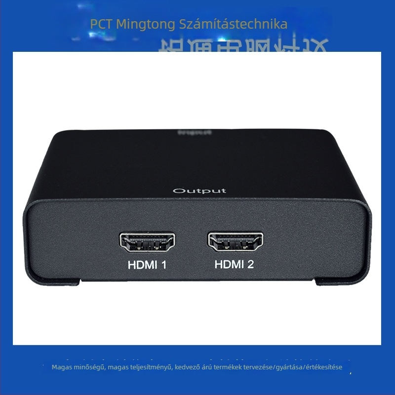VGA-ból HDMI konverter és 2-portos HDMI osztó, VHC102, 1080p felbontás