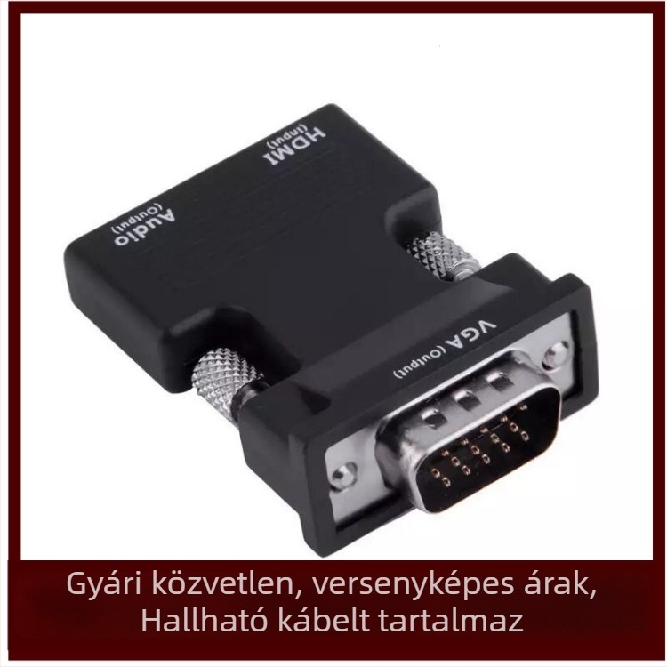 HDMI–VGA adapter hangkábellel, 1080P, Modell YK-Z011