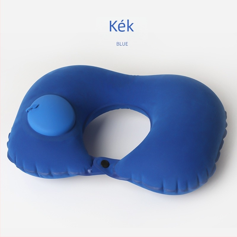 Utazási felfújható U-alakú nyakpárna – repülőre, hordozható, modern minimalista stílus; Anyag: flocking; Súly legfeljebb 0,5 kg; Felnőtteknek; Töltet: nincs