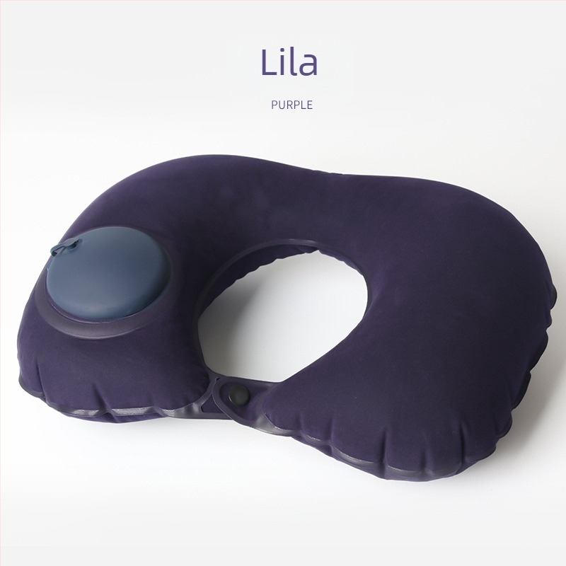 Utazási felfújható U-alakú nyakpárna – repülőre, hordozható, modern minimalista stílus; Anyag: flocking; Súly legfeljebb 0,5 kg; Felnőtteknek; Töltet: nincs