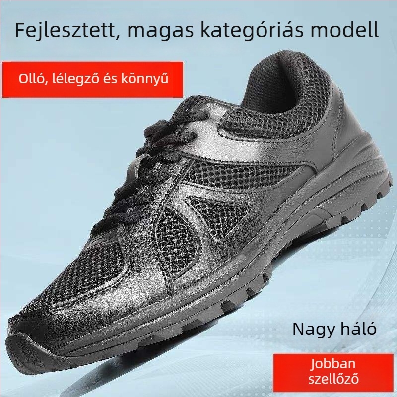 Edzőcipő - lélegző, hálós felsőrész, fűzős záródás, gumitalp
