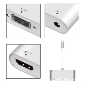 Lightning→ HDMI+VGA adapter – képernyő tükröző konverter, 1080P