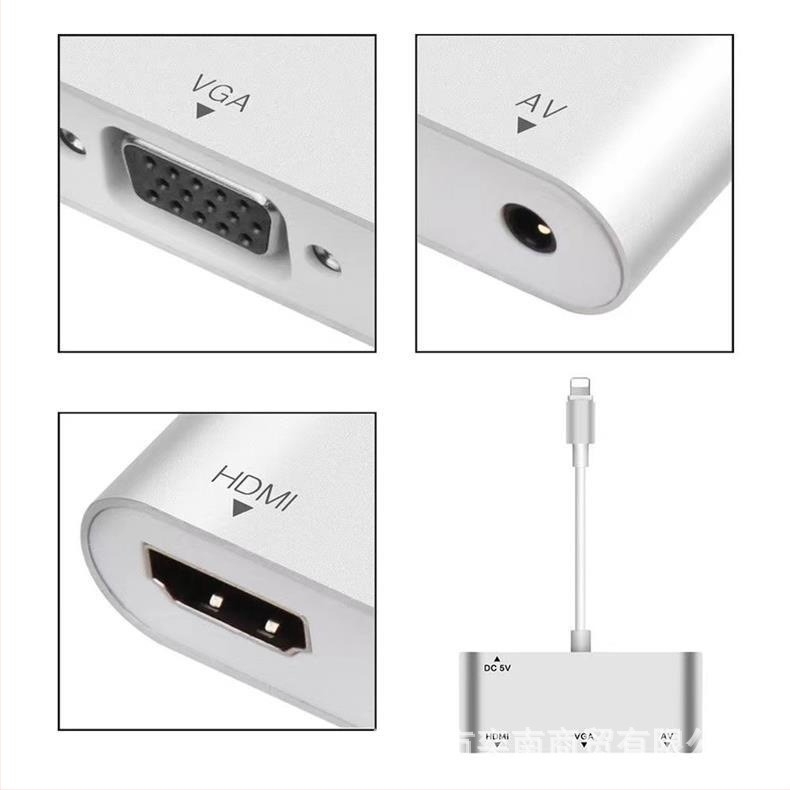 Lightning→ HDMI+VGA adapter – képernyő tükröző konverter, 1080P