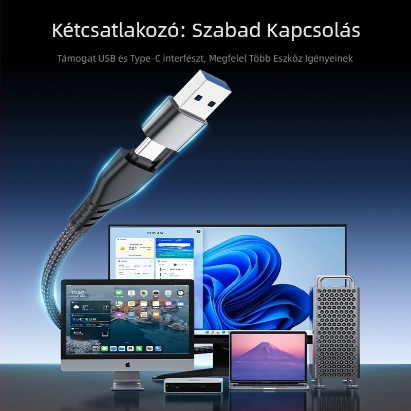 USB-C–HDMI adapter Type-C interfésszel, 4K felbontás (3840x2160), háromkijelzős multi-diszpélya bővítés, Windows 7 kompatibilis