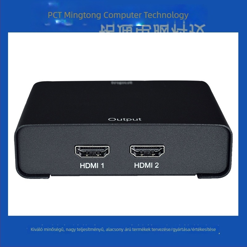 VGA-ról HDMI-ra 2-portos szétosztó és konverter