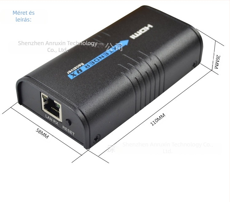 HDMI extender RJ-45 kábellel, 120 m, 1080p/720p, energia-kezelés