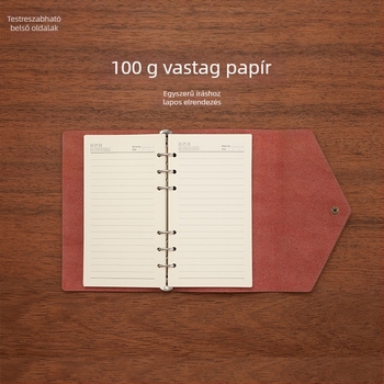 Pen Song jegyzetfüzet műbőr borítással, laza kötés, Dowling papír, 100 gsm, 50–100 oldal
