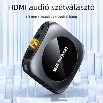 Unnlink 0950 HDMI audió kivonó: 4K HDMI-ről 3,5 mm fejhallgató kimenet, koaxiális és optikai hang, PS5/X