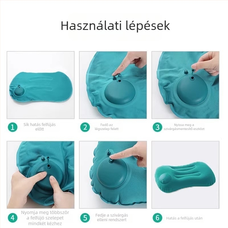 Utazási felfújható párna – hordozható deréktámasz és hátsó támasz alváshoz repülőn, vonaton és autóban (felfújható, hordozható, deréktámasz)