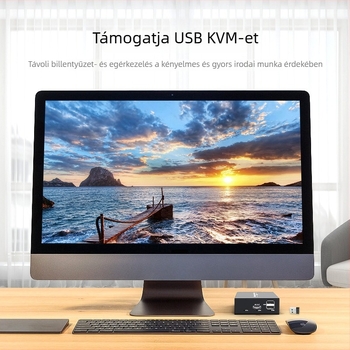 HDMI extender KVM-mel, USB billentyűzet és egér támogatással, 150 m átvitel, 1080P, POE tápegység mellékelve