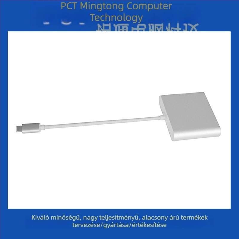 USB Type-C 3-in-1 multimédiás adapter HDMI, DP és VGA kimenetekkel
