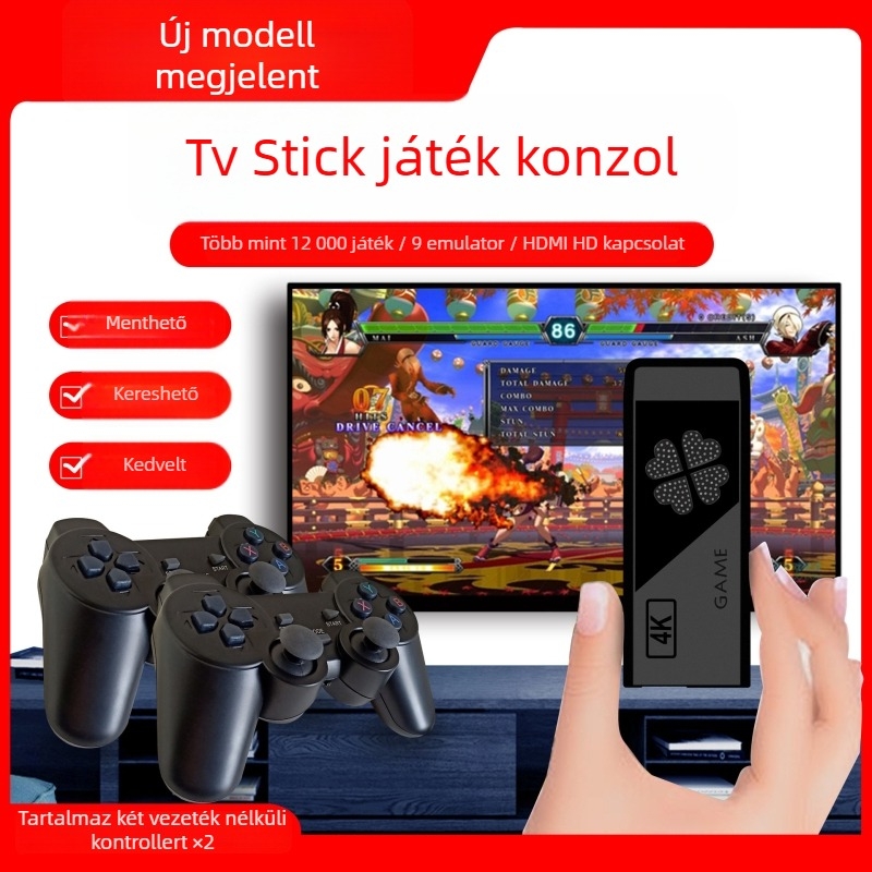 M8 játékkonzol — nosztalgikus televíziós arcade konzol vezeték nélküli dupla kontrollerekkel